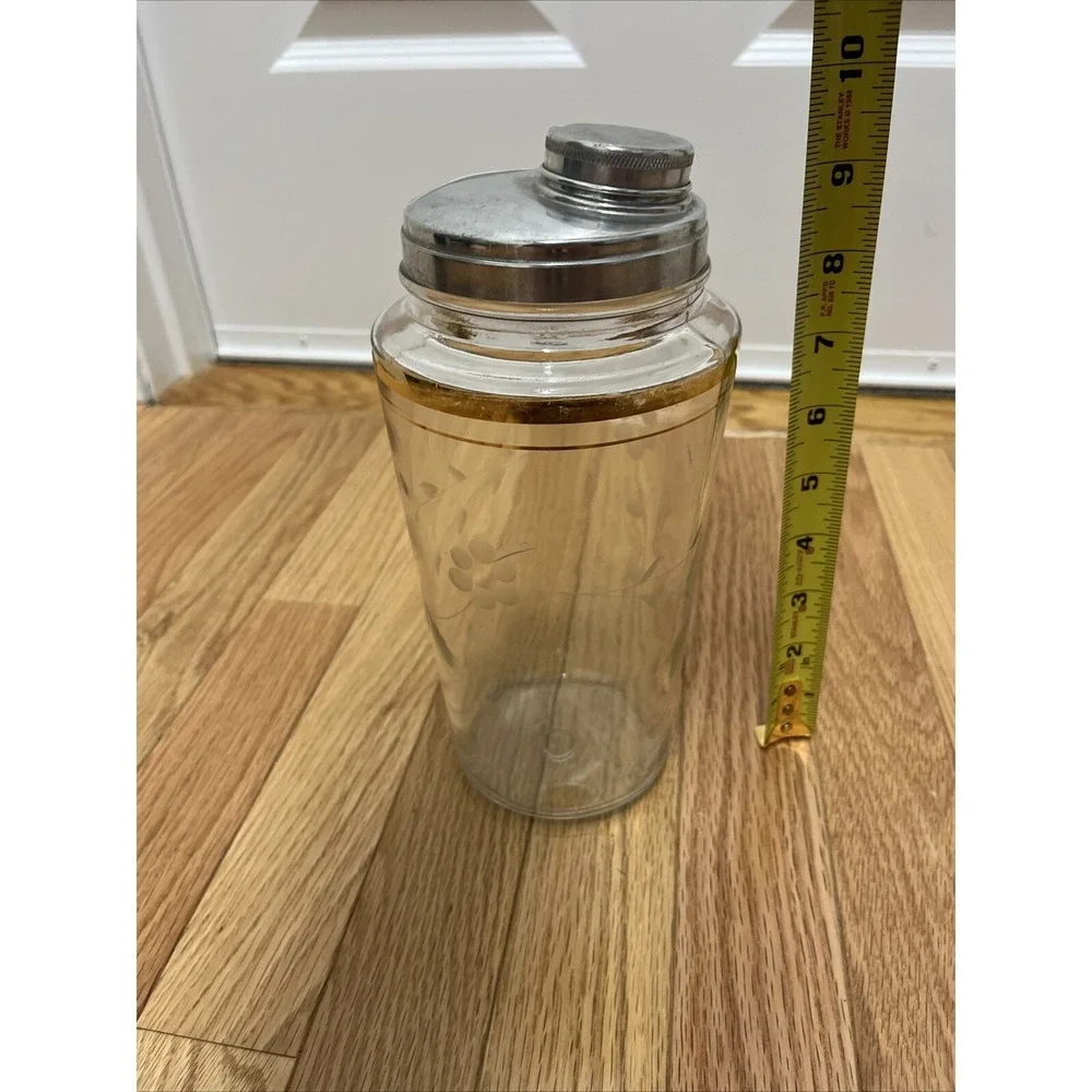 Vintage Clear Glass Large‎ Cocktail Shaker Set